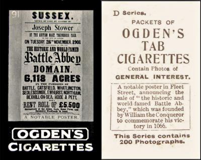 O100-215 [tobacco : UK] Ogden `Tab` brand "General Interest" (1900) 91/200