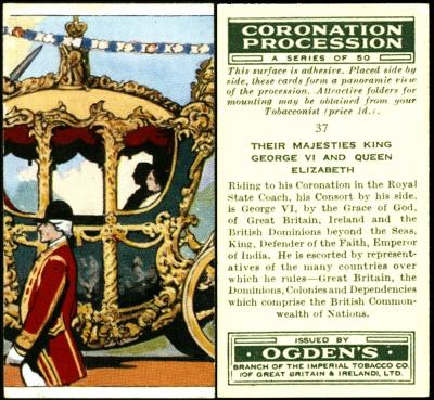  O100-502  Ogden "Coronation Procession" (1937) 37/50