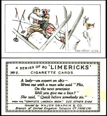 D800-600 [tobacco : UK] Major Drapkin "Limericks" (June 1929) 2/50
