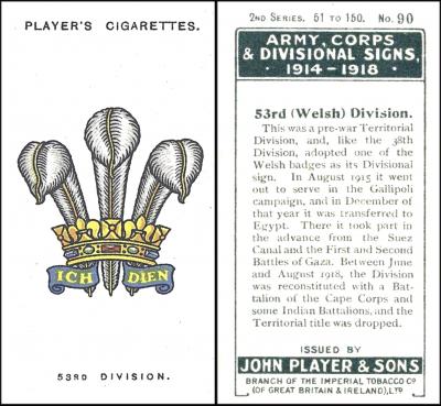 John Player "Army Corps & Divisional Signs 1914-1918" 2nd Series