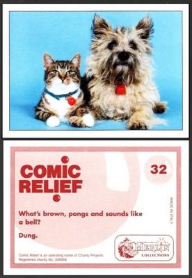 [trade : UK] Merlin “Comic Relief” stickers (1995) number 32 