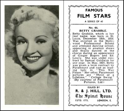 R 7 J Hill "Famous Film Stars"