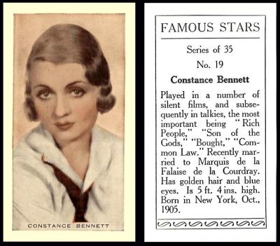 Anonymous / Reliance Tobacco [tobacco : UK] "Famous Stars" 19/35