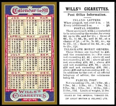 Wills 1911 calendar