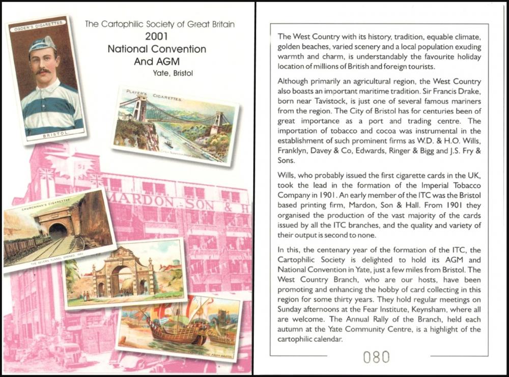 2001 Convention Commemorative Card