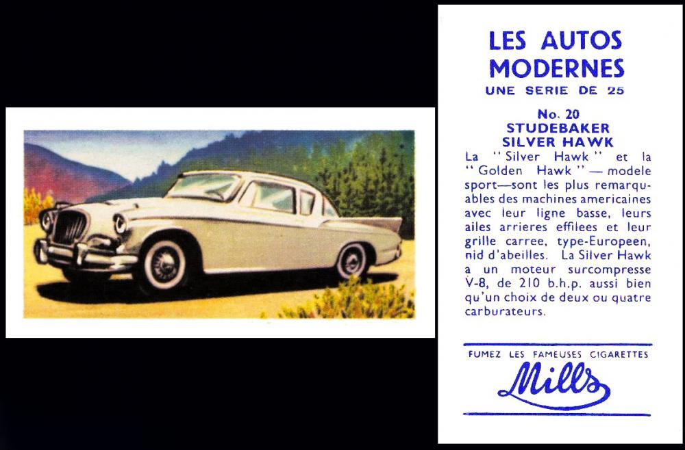 Amalgamated Tobacco Co `Mills` brand [tobacco : UK] "Les Autos Modernes" (1961)