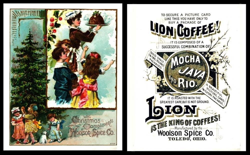 Lion Coffee advertising card