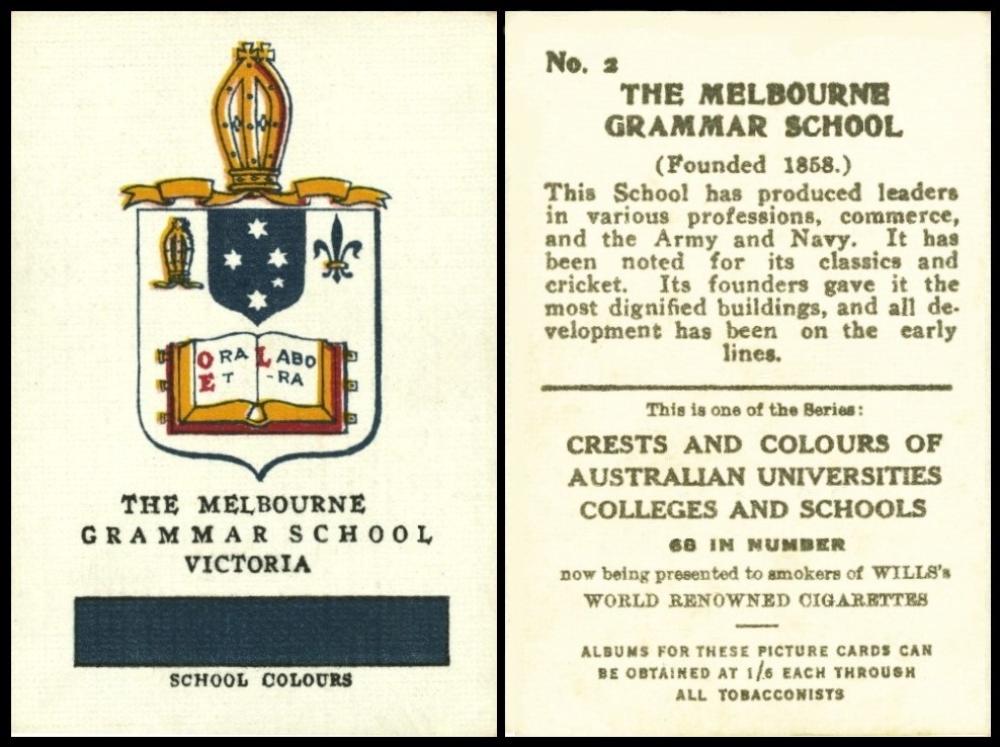 Wills Crests Colours Aust Unis, Col Sch