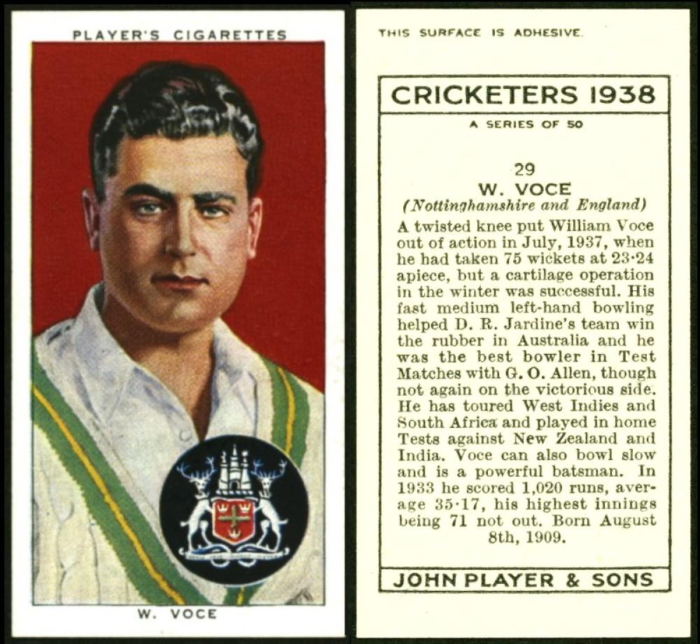 John Player Cricketers 1938 Channel