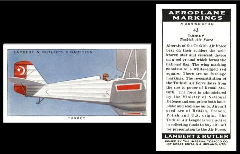 LO73-300 [tobacco : UK] Lambert & Butler "Aeroplane Markings" (March 1937) 43/50