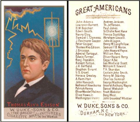 D900-190 : USA/76 [tobacco : OS : USA] Duke "Great Americans" (1888) Bk/50 ish 