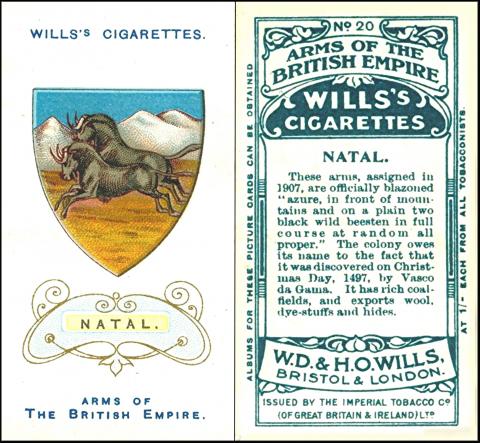 W675- [tobacco : UK] W.D. & H.O. Wills "Arms of the British Empire" (October 1910) 20/50