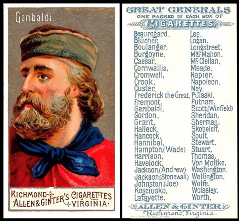 A400-150 : A36-15 : USA/15 [tobacco : OS : USA] Allen & Ginter "Great Generals" (1888) Bk/50. 