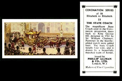 A435-150 : A41-1 [tobacco : UK] Philip Allman & Co. Ltd “Coronation Series – Elizabeth to Elizabeth” 33/50. 