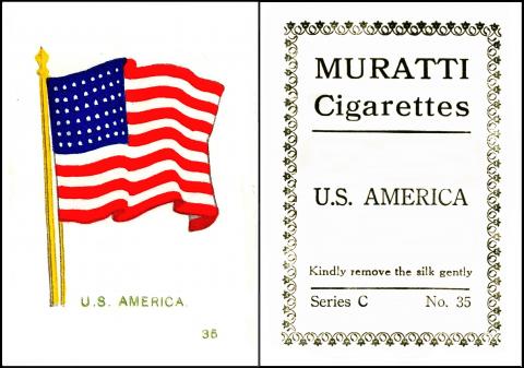 M958-440 : M160-33 [tobacco - UK] B. Muratti Sons & Co. Ltd. "Flags" untitled paper back silks - Series C (or C.1) (1914) No.35