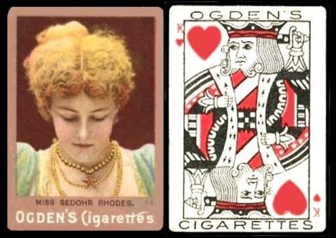 Ogdens Beauties mini playing card