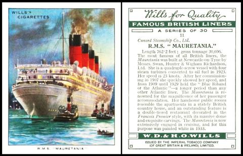 Wills Famous British Liners 1st
